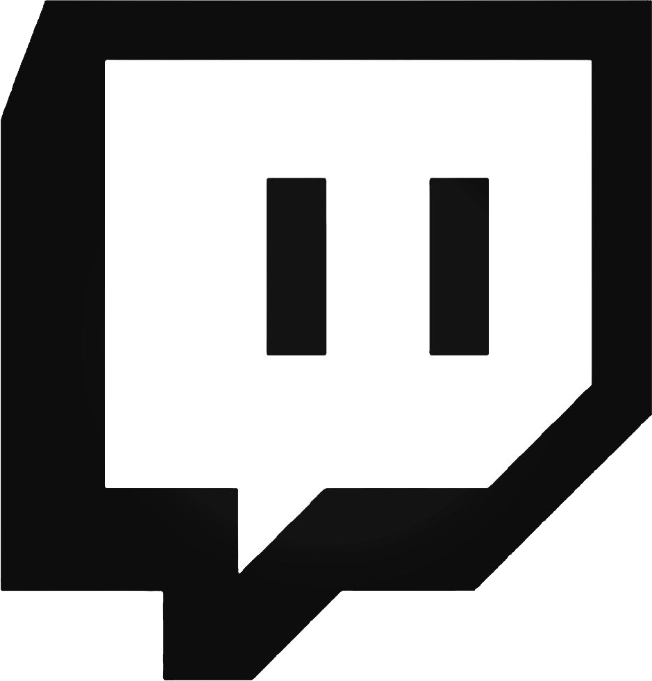 Small icon of twitch logo, a purple text bubble with two purple eyes